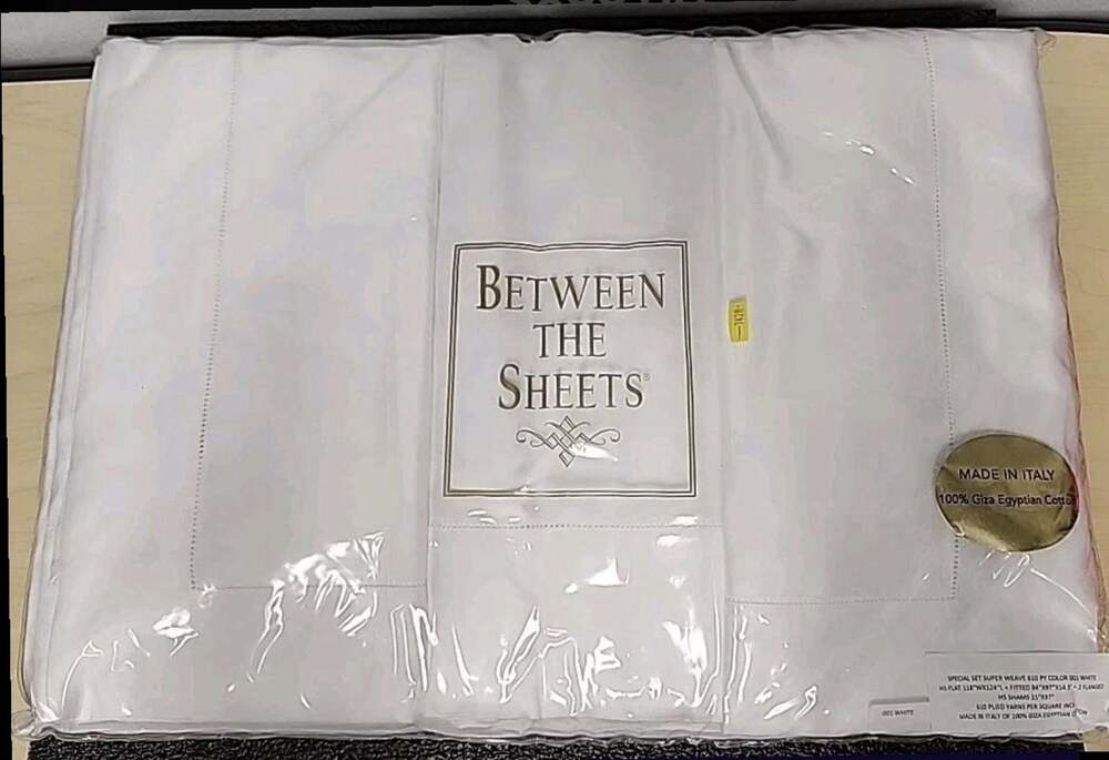 Between The Sheets Set 610 Plied King Sheet Set/Fitted Sheet. 94x97/White